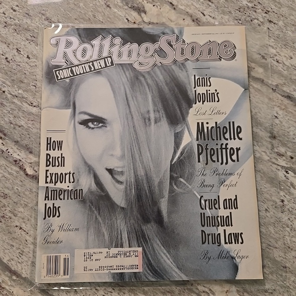 Rolling Stone Sept 1992 Michelle Pfeiffer Janis Joplin Mark Wahlberg 638